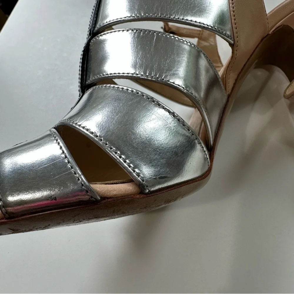 Nicholas Kirkwood Metallic Silver and Nude Heels with Black Details, Size: 37 - Picture 5 of 13